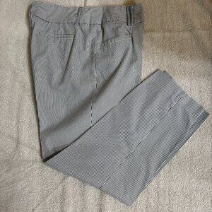 Women's Ankle Length Pants - Blue/White Striped - Size 14